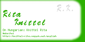 rita knittel business card